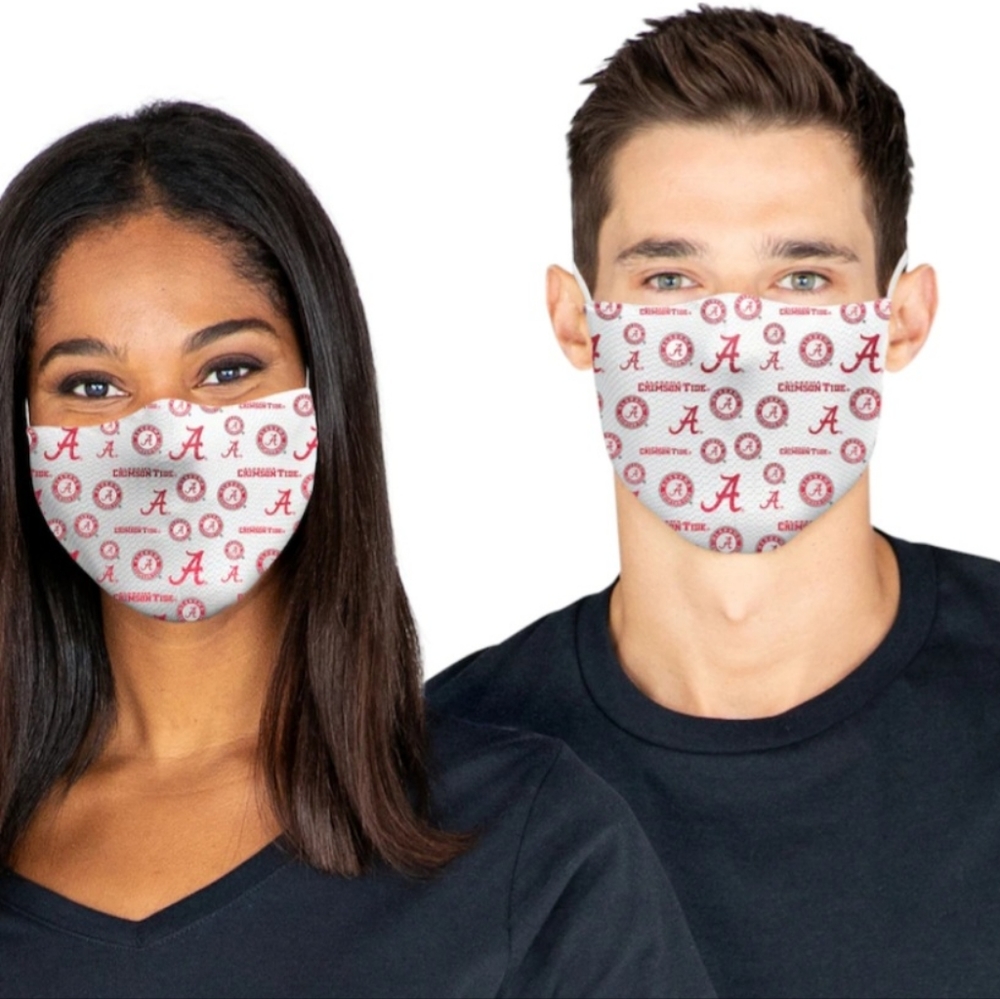 Alabama Crimson Tide 3-Pack Face Covering Unisex Adult NCAA College Bama New